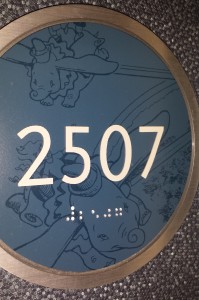 The theming for each tower is carried through nicely, even to the background for your room number.
